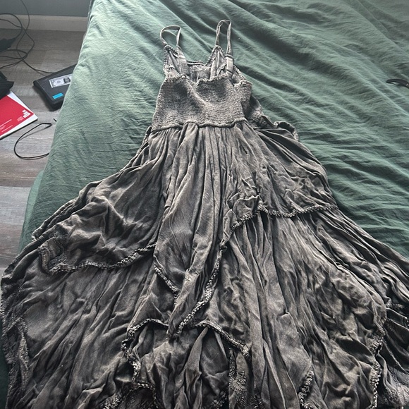 Elegant Black Lace-Up Women's Dress - Picture 2 of 3